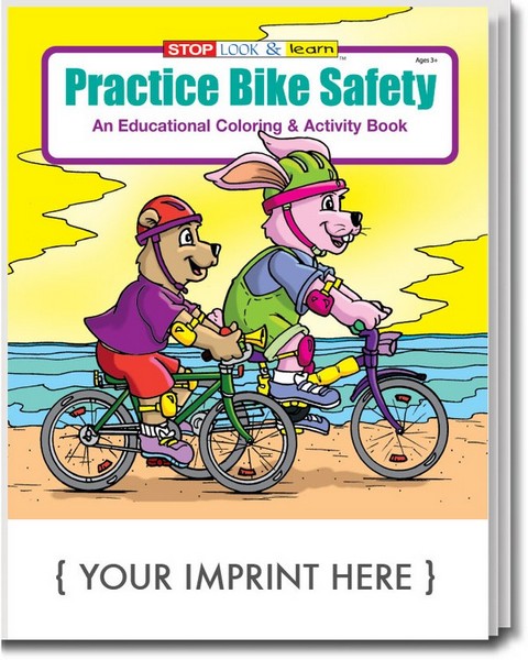 CS0260 Practice Bike Safety Coloring and Activity BOOK with Custom Imp